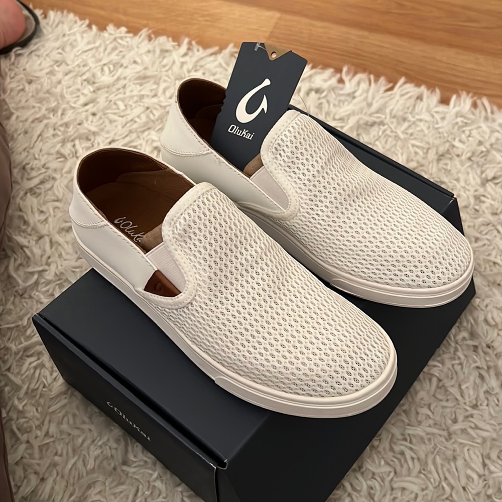 OluKai Women's Cream Slip-On Sneakers